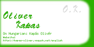 oliver kapas business card