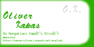 oliver kapas business card